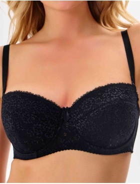 Бюстгальтер балконет анжелика Lina A 6035 черный, Цвет: черный, Размеры: 70G