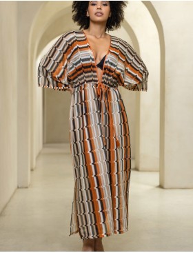 Ажурный халат-парео Mia-Amore SAHARA 7469, Цвет: сахара, Размеры: 4XL/5XL