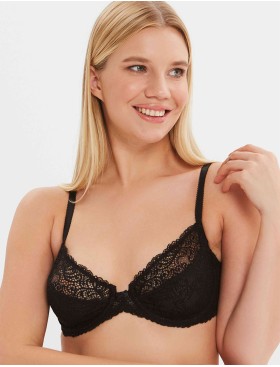 Кружевной мягкий бюстгальтер Misstyle 2543 черный, Цвет: черный, Размеры: 70C, изображение 5