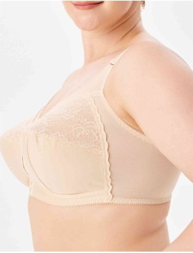 Бюстгальтер мягкий без каркасов Misstyle 4118 / 4117 бежевый, Цвет: бежевый, Размеры: 105J, изображение 3