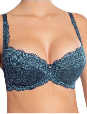 Бюстгальтер балконет пуш-ап Nikol Djumon 132 10 голубой топаз, Цвет: голубой топаз, Размеры: 70C