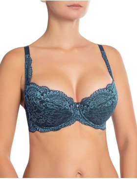 Бюстгальтер балконет пуш-ап Nikol Djumon 132 10 голубой топаз, Цвет: голубой топаз, Размеры: 70C, изображение 2