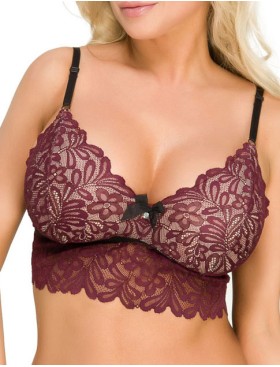 Бюстгальтер бралетт мягкий Alles ROYAL bralette, Цвет: бордовый, Размеры: S