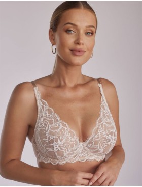 Кружевной бюстгальтер бралетт Kinga SAND ECRU 1127-SC, Цвет: экрю+телесный, Размеры: 75A, изображение 4