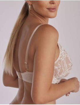Кружевной бюстгальтер бралетт Kinga SAND ECRU 1127-SC, Цвет: экрю+телесный, Размеры: 75A, изображение 2