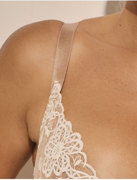 Мягкий бюстгальтер Kinga SIMPLY 1138-SC, Цвет: телесный с белым, Размеры: 65D, изображение 5