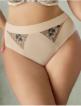 Трусы высокие Kris Line GLOW high waist, Цвет: темно-синий+бежевый, Размеры: M