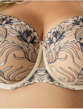 Бюстгальтер с мягкой чашкой Kris Line GLOW soft full cup, Цвет: темно-синий+бежевый, Размеры: 65JJ, изображение 4