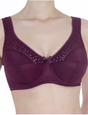 Бюстгальтер мягкий Lauma COTTON CLASSIC L02131 / L02150 красный виноград, Цвет: красный виноград, Размеры: 80F