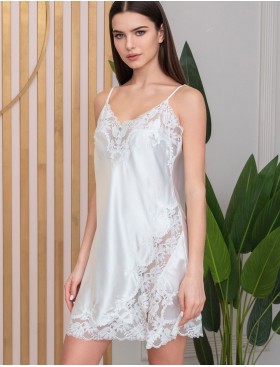 Короткая шёлковая сорочка Mia-Amore ADELINA 4170 белый, Цвет: белый, Размеры: XS, изображение 3