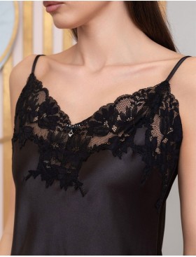 Короткая шёлковая сорочка Mia-Amore ADELINA 4170 черный, Цвет: черный, Размеры: S, изображение 4