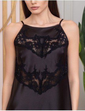 Шёлковая сорочка с кружевом Mia-Amore ADELINA 4171 черный, Цвет: черный, Размеры: XS, изображение 5