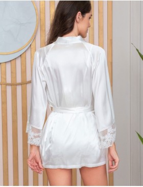 Шёлковый комплект-тройка с шортами Mia-Amore ADELINA 4177 белый, Цвет: белый, Размеры: XS, изображение 4