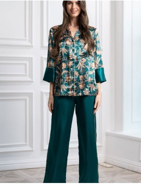 Шелковая пижама с брюками Mia-Amore EMERALD 3741, Цвет: изумрудный, Размеры: S, изображение 4