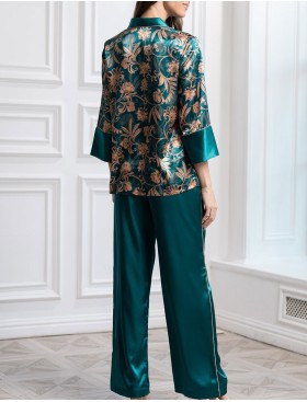 Шелковая пижама с брюками Mia-Amore EMERALD 3741, Цвет: изумрудный, Размеры: S, изображение 2