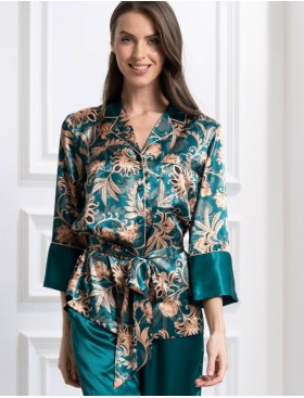 Шелковая пижама с брюками Mia-Amore EMERALD 3741, Цвет: изумрудный, Размеры: S, изображение 5