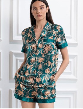 Пижама из натурального шёлка Mia-Amore EMERALD 3745, Цвет: изумрудный, Размеры: L