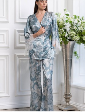 Шёлковый комплект с брюками Mia-Amore NINELLE 4256 мятный, Цвет: мятный, Размеры: M, изображение 3