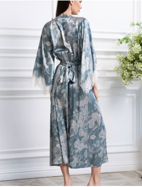 Длинный шелковый халат Mia-Amore NINELLE 4259 мятный, Цвет: мятный, Размеры: 2XL/3XL, изображение 2