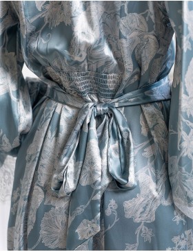 Длинный шелковый халат Mia-Amore NINELLE 4259 мятный, Цвет: мятный, Размеры: 2XL/3XL, изображение 4