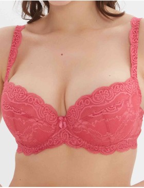 Бюстгальтер балконет пуш-ап VOVA SNEJANNA V54032 кармин, Цвет: кармин, Размеры: 80C