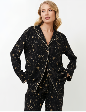 Пижама женская с брюками Aruelle ALEXANDRA, Цвет: черный, Размеры: M