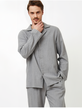 Мужская пижама из фланели Aruelle CARL, Цвет: серый, Размеры: L