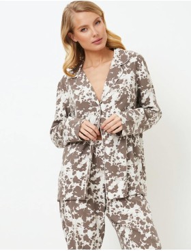 Пижама со штанами из вискозы Aruelle CINNAMON, Цвет: латте/молочный, Размеры: S
