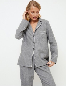 Фланелевая пижама с брюками Aruelle CLARA, Цвет: серый, Размеры: 2XL