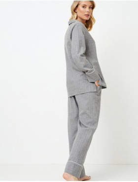 Фланелевая пижама с брюками Aruelle CLARA, Цвет: серый, Размеры: 2XL, изображение 3