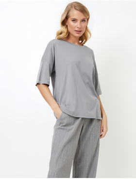 Пижама женская с фланелевыми брюками Aruelle CORY, Цвет: серый, Размеры: L