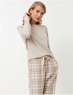 Бежевая пижама Aruelle ELLA, Цвет: светло-бежевый, Размеры: S