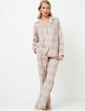 Фланелевая пижама с брюками Aruelle ELSIE, Цвет: бежевый, Размеры: S, изображение 2