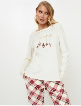 Домашний комплект Aruelle JOLLY SET SOFT, Цвет: молочный/красный, Размеры: S