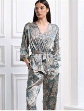 Шелковый комплект-тройка Mia-Amore DONATELLA 3075 изумрудный, Цвет: изумрудный, Размеры: L