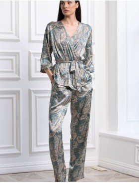 Шелковый комплект-тройка Mia-Amore DONATELLA 3075 изумрудный, Цвет: изумрудный, Размеры: L, изображение 3