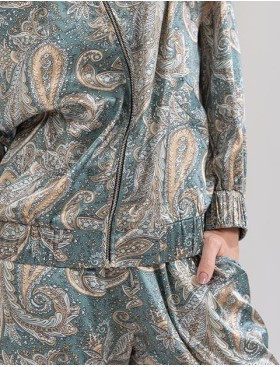 Шёлковый костюм бомбер с брюками Mia-Amore DONATELLA 3076 изумрудный, Цвет: изумрудный, Размеры: M, изображение 5