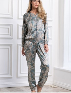 Шёлковый костюм бомбер с брюками Mia-Amore DONATELLA 3076 изумрудный, Цвет: изумрудный, Размеры: M, изображение 3