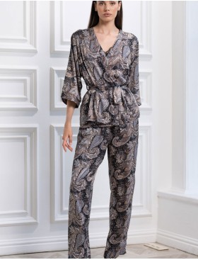 Шелковый комплект-тройка Mia-Amore DONATELLA 3075 черный, Цвет: черный, Размеры: M