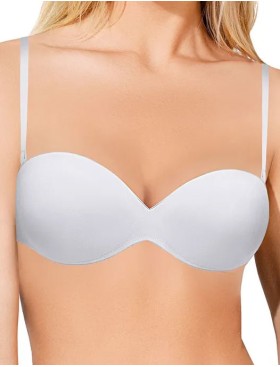 Бюстгальтер бандо пуш-ап с силиконовой спинкой Sielei FANTASTIC 1570 bianco, Цвет: bianco (белый), Размеры: 75B