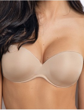 Бюстгальтер бандо пуш-ап с силиконовой спинкой Sielei FANTASTIC 1570 cipria, Цвет: cipria (телесный), Размеры: 75B