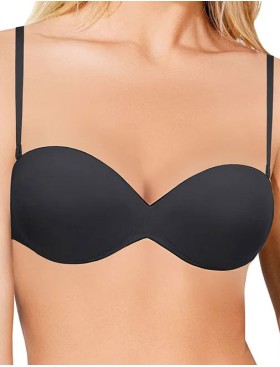 Бюстгальтер бандо пуш-ап с силиконовой спинкой Sielei FANTASTIC 1570 nero, Цвет: nero (черный), Размеры: 75B