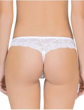 Трусы стринги кружевные Lormar CLASS str bianco, Цвет: bianco (белый), Размеры: L, изображение 2