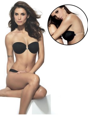 Бюстгальтер пуш-ап с силиконовой спинкой Lormar LYNETTE nero, Цвет: nero (черный), Размеры: 70B, изображение 2