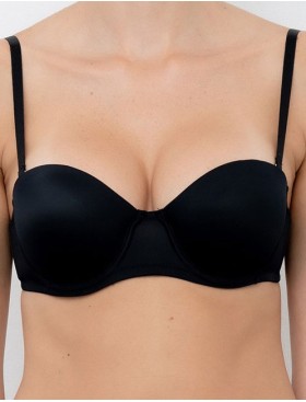 Бюстгальтер балконет фашия пуш-ап Lormar PURA nero, Цвет: nero (черный), Размеры: 70B