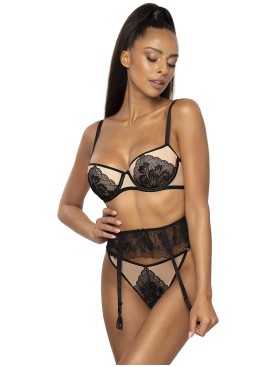 Бюстгальтер балконет пуш-ап MAT LINDSAY M-0203-11-2 Bezowo-Czarny, Цвет: черный, Размеры: 70F, изображение 6