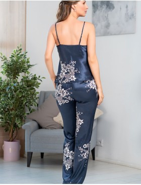 Комплект тройка из натурального шелка Mia-Amore ALEXANDRIA 3575, Цвет: темно-синий, Размеры: M, изображение 3