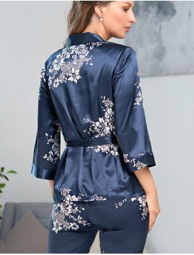 Комплект тройка из натурального шелка Mia-Amore ALEXANDRIA 3575, Цвет: темно-синий, Размеры: M, изображение 5