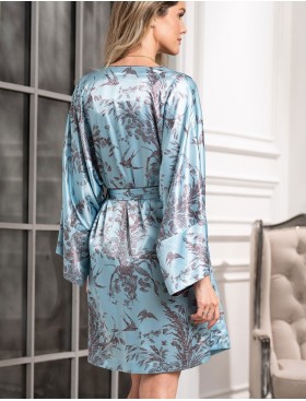Шелковый халат кимоно Mia-Amore PROSECCO 4223, Цвет: бирюзовый, Размеры: 2XL/3XL, изображение 2