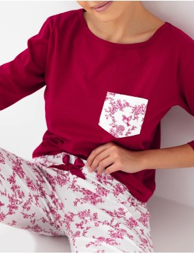 Хлопковая пижама Sensis ALEXANDRA, Цвет: бордовый, Размеры: M, изображение 3